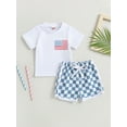 thumbnail image 2 of Biekopu Independence Day Baby Summer 2 PCS Outfits,Flag Short Sleeve T-Shirt +Elastic Shorts Set, 2 of 9