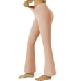 thumbnail image 2 of Women's Yoga Pants Wide Leg Pants Woman Casual Elastic Waist Flare Pants Solid Going Out Comfy Jogging Sports Gym Workout Pants,Pink Women's Yoga Pants S, 2 of 9