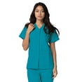 thumbnail image 2 of Adar Universal Women's Scrub Set – Snap Front Scrub Top and Multi Pocket Scrub Pants - 906 - Teal Blue - XL, 2 of 6