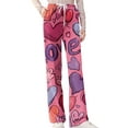 thumbnail image 5 of Women's Casual Valentine's Day Printed Pajama Pants, Flannel Sleepwear Lounge Pants for Women, Soft Comfortable Sleep Pants, Holiday Gift Pajamas,Pink,3XL, 5 of 6