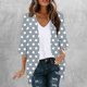 thumbnail image 2 of Mujeres de Manga Larga Tops Casual Impreso Suelto Cubrir Blusa de Cardigan Primavera Verano, 2 of 6