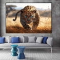 thumbnail image 3 of Mudket Framed Leopard Canvas Wall Art, Blue Eyed Cheetah Wall Decor for Living Room Bedroom, Trendy Jungle Animal Print Wall Art, Ready to Hang - 12"L x 8"W, 3 of 10