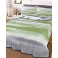 thumbnail image 3 of Quilts Twin-XL Size Bedding Set, Sage Green Gray Lightweight Quilted Comforter, Neutral Abstract White Ombre Texture Soft Reversible Bedspread Coverlet with Pillow Covers for All Season, 68" x 98", 3 of 7