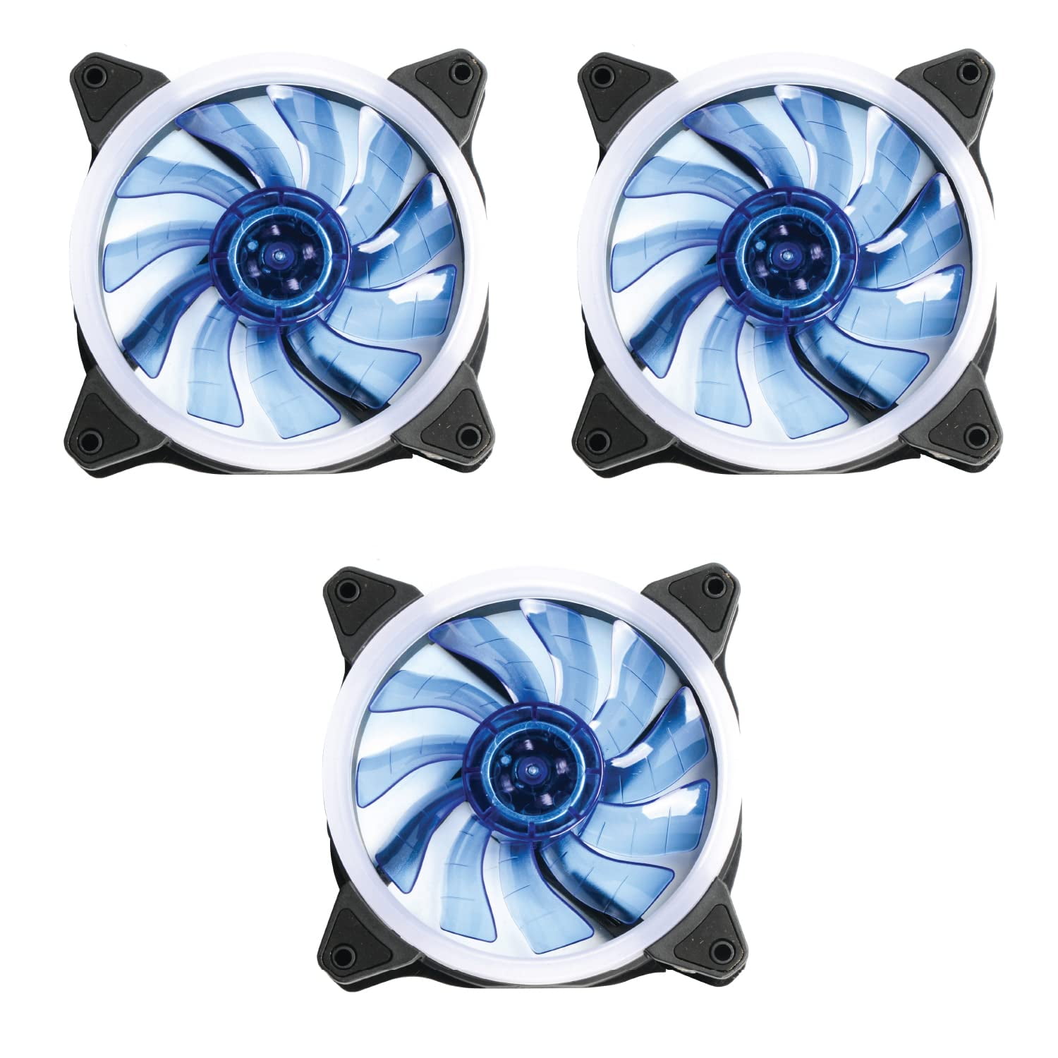 Dracaena 3 Pack FANL19 Fan, 12V DC 120mm Length of led case Fan Computer Cooler, with LED