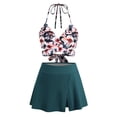 thumbnail image 1 of Trajes de baño tankini para mujer Traje de baño dividido con falda de cintura alta a juego de color para mujer Traje de baño de dos piezas para mujer, 1 of 3