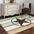 thumbnail image 3 of Beige Sage Green Texas Star Area Rug 4x6 FT, Non Slip Kids Room Carpet, Vintage Stars Wooden Washable Soft Floor Carpet Non-Shedding Throw Rug for Dorm Kitchen Study Room Home Office Bedside, 3 of 9