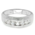 thumbnail image 5 of AFFY Mens Anniversary Wedding Band Ring, 0.50CT Moissanite Diamond 14K White Gold over Silver-12, 5 of 7