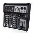 thumbnail image 4 of 4 Channel Bluetooth Audio Mixer Sound Mixing Console Audio Interface USB Sound Card for Studio Stage DJ Home US Plug, 4 of 9