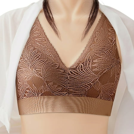 

Fabiurt Women s Bra Womens No Steel Ring French Womens Front Close Bra T Back Plus Size Seamless Unlined Bra For Large Bust B