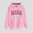 thumbnail image 4 of Goodeals Mama Cute Bow Hoodies Women Oversized Long Sleeve Sweatshirt 2025 Trendy Letter Graphic Print Shirts Funny Mama Crewneck Shirts(Pink,M), 4 of 4
