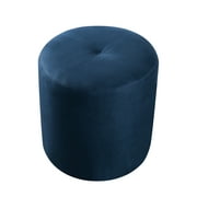 Pilaster Designs Pilaster Designs - Round Ottoman Stool (Dark Blue Microfiber)