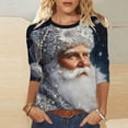 thumbnail image 6 of LiMoi Women's Holiday Shirt 3/4 Sleeve Round Neck Blouse with All Over Christmas Santa Print Casual Tops Tees Tshirts for Gifting My Items, 6 of 6