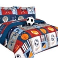 thumbnail image 4 of Kids girls boys comforter set bed in bag patchwork #2 printed easy wash twin size 6 pieces super soft bedding décor, 4 of 4