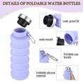 thumbnail image 2 of HLONK 2 Pcs Bouteilles d'Eau en Silicone Pliables - Réutilisables Étanches et Légères avec Mousqueton - Parfaites pour le Camping, la Randonnée et les Sports - Orange Vif et zzz, 2 of 5