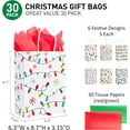 thumbnail image 3 of Ayieyill 12pcs Christmas Kraft Gift Bags with Handle, Christmas Paper Gift Treat Bags Bulk, Goodie Bags for Holiday Decor, White, 3 of 6
