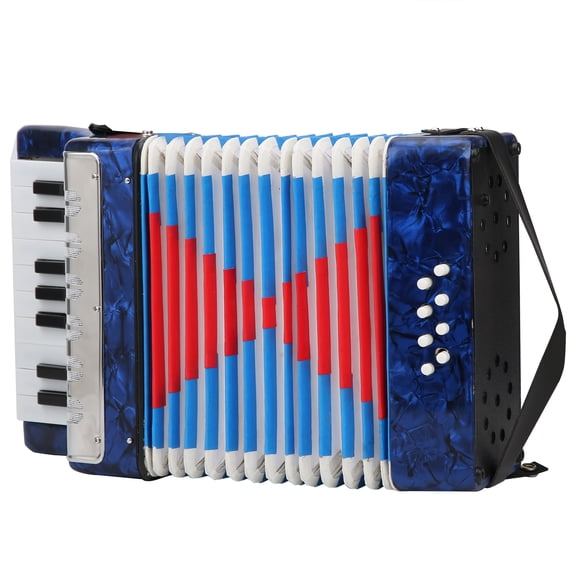 Fugacal 17 Key Accordion, Lightweight, Musical Instrument for Children, Blue