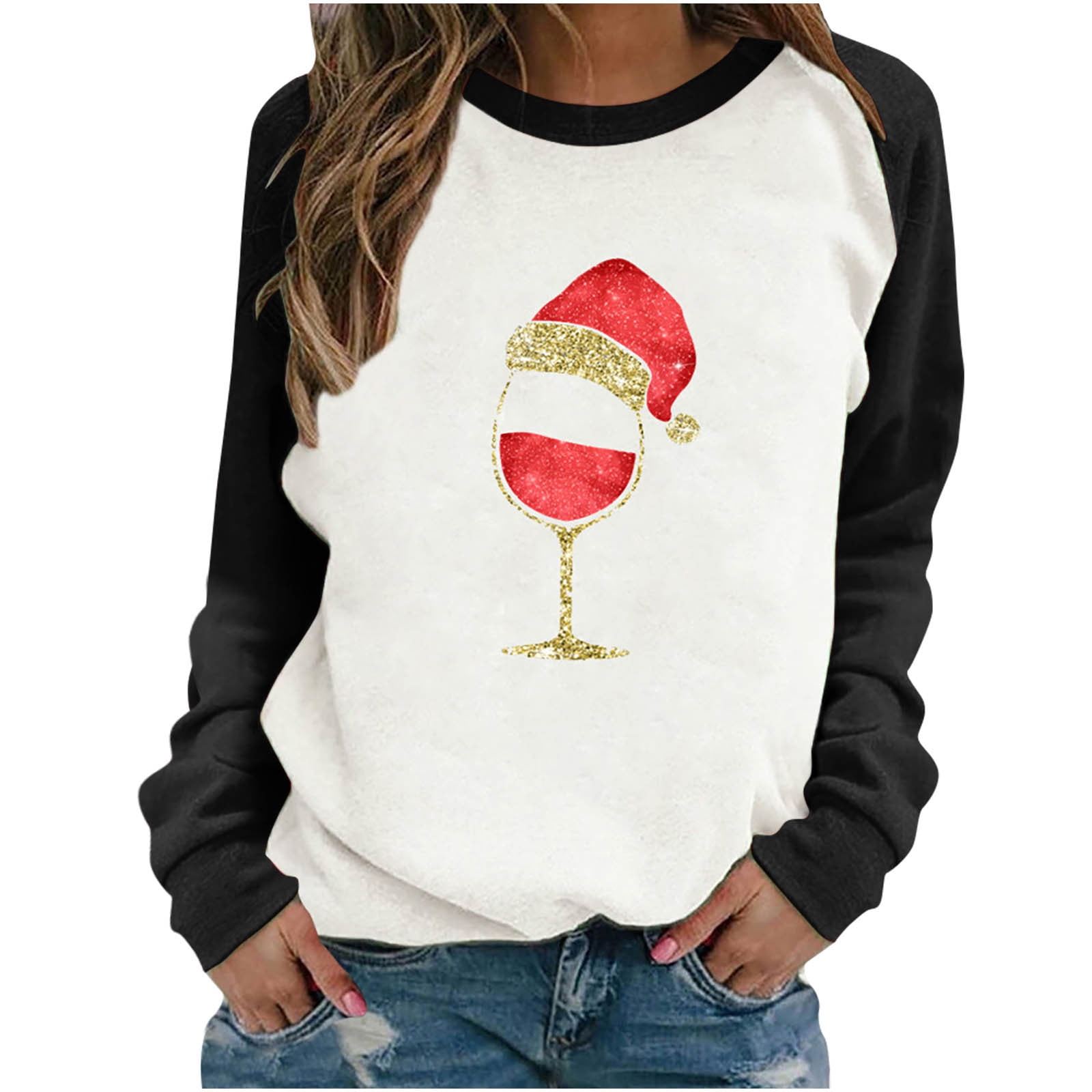 REORIAFEE Merry Christmas Sweatshirt for Women Christmas Tree Pullover ...