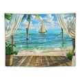 thumbnail image 5 of Shiartex  Ocean Beach Tapestry,Coconut Tree Tapestry Wall Hanging Palm Tree Tapestry Bohemian Tropical Paradise Sea Hawaii Landscape Tapestry Nature Scenery for Living Room 40x60inch, 5 of 6