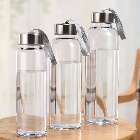 ACDANC 500ML Glass Water Bottles, Clear Glass Bottles with Stainless Steel Lids, Reusable Glass Drink Bottles with Caps, Juice Bottles for Juicing, Smoothies, Tea, Water, Beverages