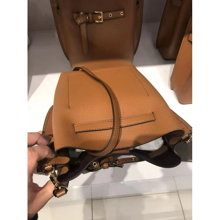 Michael Kors by Emilia Women s Leather Bucket Bag Messenger Luggage Brown Walmart
