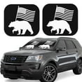 thumbnail image 2 of KAKALAD Bear American Flag 7 Universal Car Windshield Sunshade 2 Pcs 28.9"x 23.4", 2 of 7