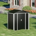 thumbnail image 6 of GangMei Metal Outdoor Storage Shed 6.4FT x 4FT, Steel Utility Tool Shed Storage House with Lockable Door, Metal Garden Shed for Backyard, Garden, Patio (Black), 6 of 7