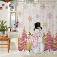 thumbnail image 6 of Pink Christmas Shower Curtains for Bathroom, Snowman Snowflake Waterproof Fabric Shower Curtain for Bathroom Bathtub Decoration, Machine Washable, 54x"78", 6 of 9