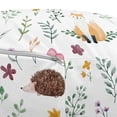 thumbnail image 3 of Forest Pouf Cover with Zipper, Rural Wildlife Pattern with Hedgehog and Fox in Watercolors Nature Theme, Soft Decorative Fabric Unstuffed Case, 30" W X 17.3" L, Multicolor, by Ambesonne, 3 of 5
