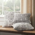 thumbnail image 3 of Levtex Home - Lirelle Quilt Set - King Quilt and Two King Shams - Bordered Floral - Grey Tan White and Charcoal - Quilt (106x92in.) and Shams (20x36in.) - Reversible - Cotton, 3 of 7