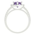thumbnail image 4 of 2.38 ct Pear Cut Simulated Alexandrite with Simulated Diamond Halo Accents 18K White Gold Womens Engagement Ring, 4 of 5