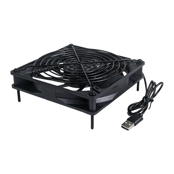 Ventilador USB para PC, negro, individual, pequeño, silencioso, para TV Box, router y gabinete AV. 14 cm