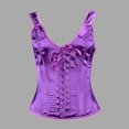 thumbnail image 2 of SRZYMJ Satin Corset Top for Women Slim Fit Lace Up Overbust Boned Goth Corsette Bustier, 2 of 4