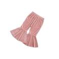 thumbnail image 7 of Toddler Baby Girls Flare Pants Velvet Bell Bottom Pants Ruffle Leggings Solid Stretchy Flare Pants, 7 of 7