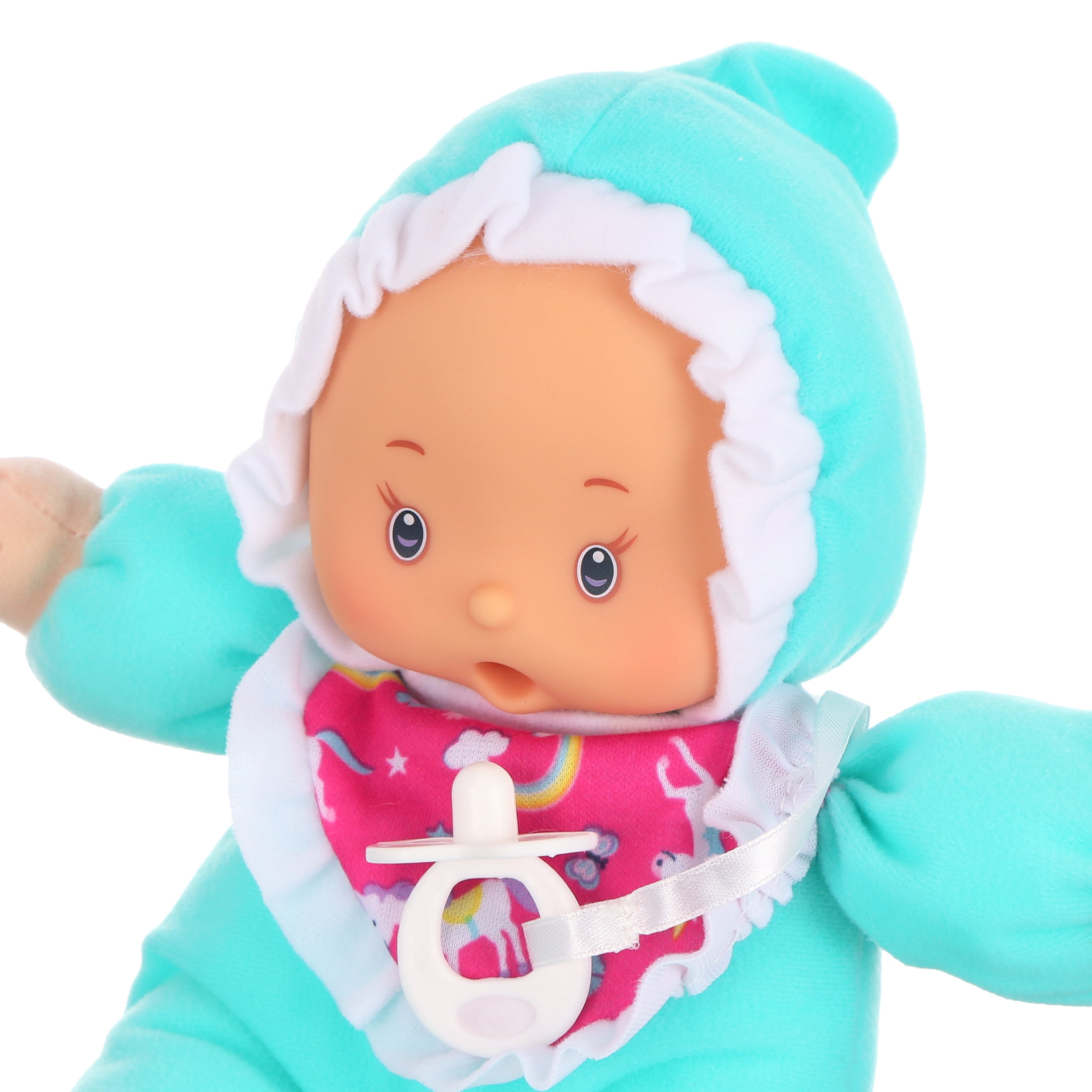 My Sweet Love 10-inch Soft Baby Doll with Removable Bib and Pacifier, Teal Outfit