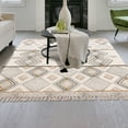 thumbnail image 2 of Casavani Hand Block Print Dhurrie Gray Rectangle Kilim Outdoor Yoga rug 4x12 Feet, 2 of 5