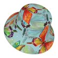 thumbnail image 3 of Kll Retro Seamless Flying Butterflies Bucket Hat For Women Men Packable Travel Beach Sun Hat Outdoor Rave Accessories Reflective Fisherman Cap, 3 of 9
