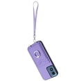 thumbnail image 2 of Wallet Case for Motorola G Play 4G 2024, Stylish Ultra Slim PU Leather Card Slots Ring Stand Wrist Strap Shockproof Protective Thin Lightweight Back Case Cover for G Play 4G 2024, Purple, 2 of 7
