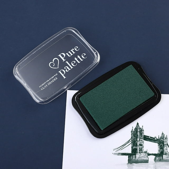 Large Size Oil Based Ink Pads Vintage Rubber Wooden Stamps DIY Finger Print Paper Inkpads Diary Journal Planner Decorations dark green