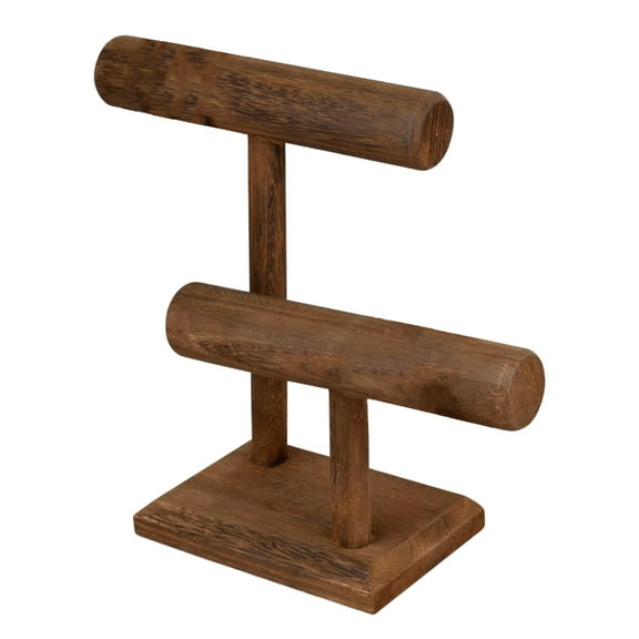 Wood Bracelet Holder Display Stand Vintage Style Wood Jewelry Organizers with Double Levels for Bracelets and More