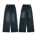 thumbnail image 7 of Cowsor Girls Baggy Jeans Distressed Denim Pants Elastic Waist Wide Leg Jeans for Girls Kids Loose, 7 of 7