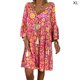 thumbnail image 1 of Vestido de verano de manga larga con cuello en V Vestido de mujer con estampado de tela suelta, rojo, XL Advancent AP002186-20, 1 of 5