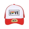 thumbnail image 1 of Gravity Threads LGBTQ+ Love Rainbow Heart Patch Trucker Hat - White/Red, 1 of 2