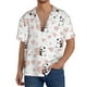 thumbnail image 1 of Balery Heart Panda Camisa Casual de Manga Corta con Botones para Hombre, Texturizada, Estilo Cubano, para Playa, Verano-4X-Large, 1 of 5