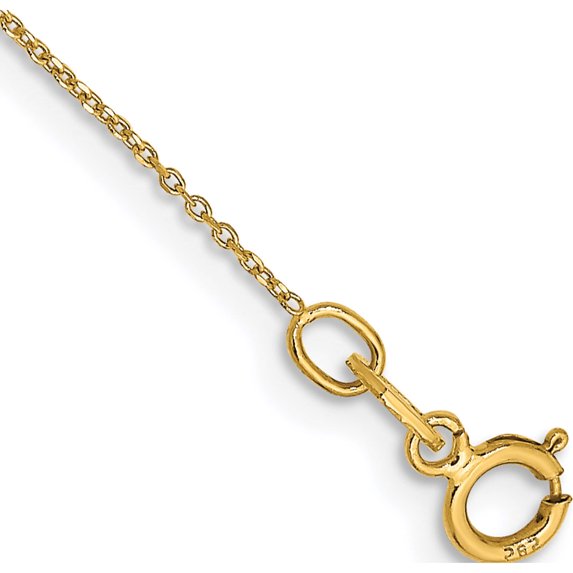 14K Yellow Gold .6mm D/C Round Open Link Cable Chain (10 X 0.6) Made In South Africa pen136-10