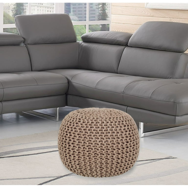 Lychee Knitted Cotton Pouf Ottoman Walmart