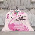 thumbnail image 6 of Yibo Just A Girl Who Loves Flamingos Blanket Cute Flamingos Decor Pink Gifts for Girls Super Warm Soft Plush Lightweight Fleece Flannel Blanket Winter Bedding Blanket for Kids Women, 6 of 8