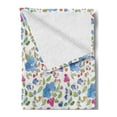thumbnail image 2 of Floral Soft Flannel Fleece Blanket, Composition of Hand Drawn Flowers Simplistic Garden Art Design Cottage Spring Nature, Cozy Plush for Indoor and Outdoor Use, 50" x 70", Multicolor, by Ambesonne, 2 of 5