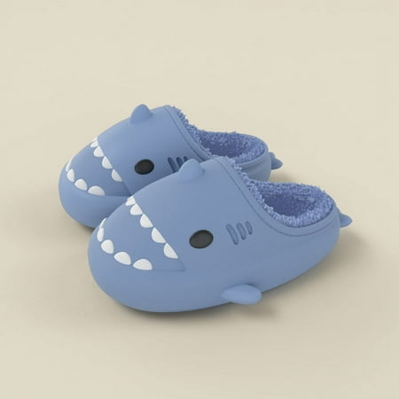 

Three-dimensional Cartoon Shark Cotton Slippers Children eva Slippers Autumn and Winter Soft Bottom Household Indoor Baby Waterproof Thick Bottom Slippers