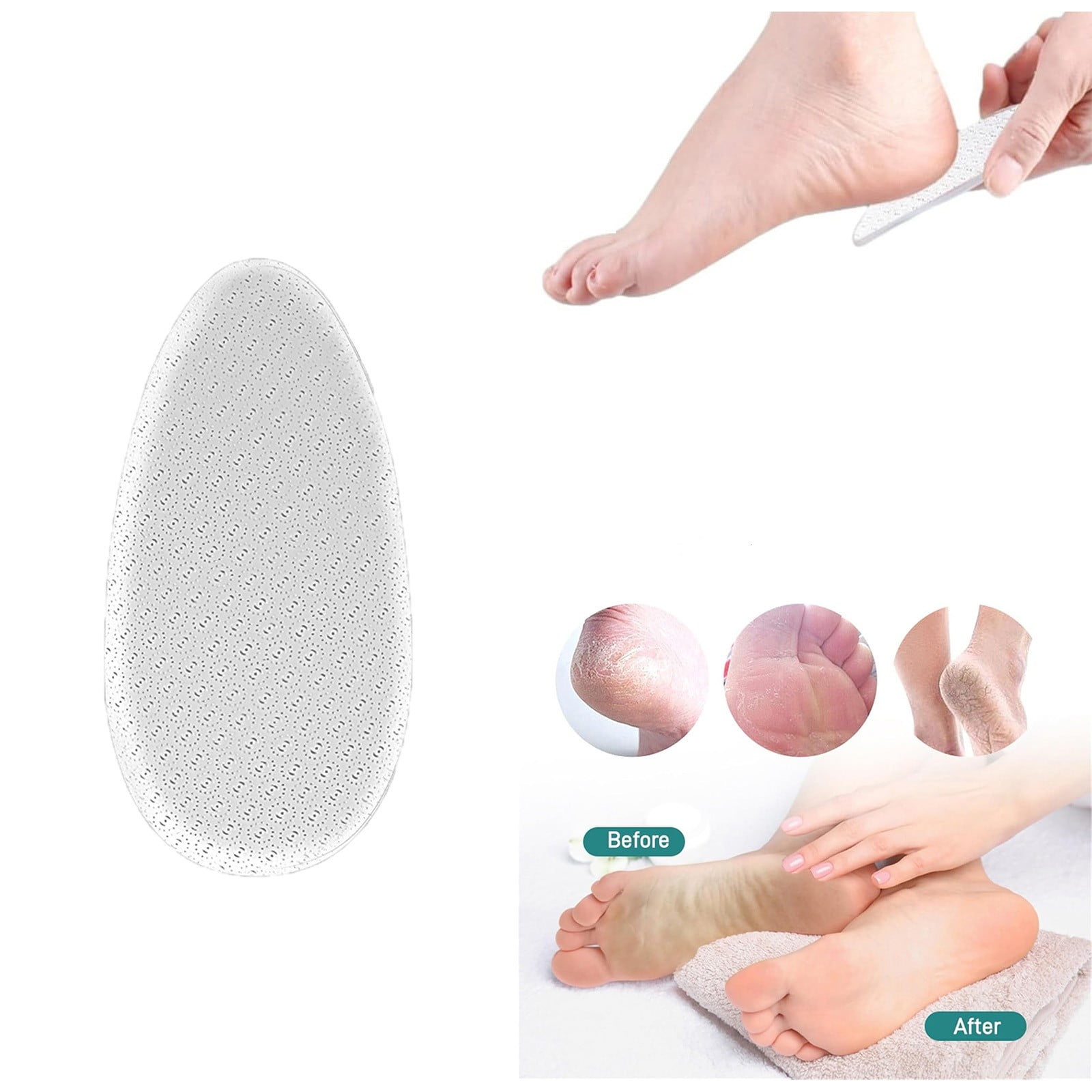 Foot Care Glass Dead Removal and Smooth Heels Pedicure Tool for All Types with Gel,3.94*1.97*0.16 inch,Gray