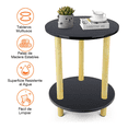 thumbnail image 2 of Mesa De Centro Minimalista De Madera Mesa Lateral 2 Estantes Xtellar negro, 2 of 4